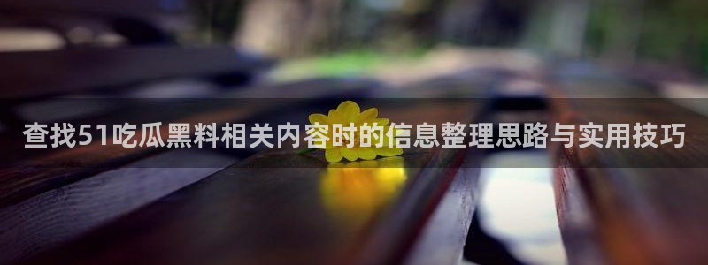 911吃瓜爆料:查找51吃瓜黑料相关内容时的信息整理思路与实用技巧